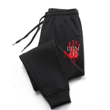 Название: Мужские брюки с логотипом Elfen Lied и кровавым отпечатком руки Люси, мужские брюки, мужские мужские брюки
