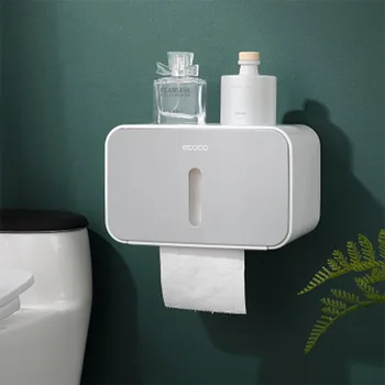 Настенный держатель туалетной бумаги для ванной комнаты, водонепроницаемый, без перфорации, Съемный чехол, универсальный для рулона и извлечения бумаги