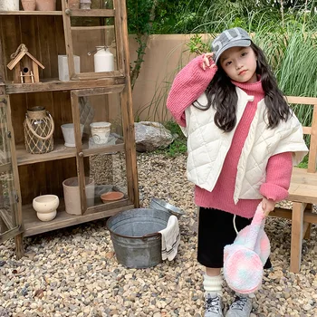 Новая зимняя детская пуховая одежда в корейском стиле, однотонные стеганые пальто для маленьких девочек, утепленная теплая детская верхняя одежда на пуху