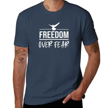 Новая футболка Freedom over Fear, летняя эстетичная одежда, мужские футболки для тренировок