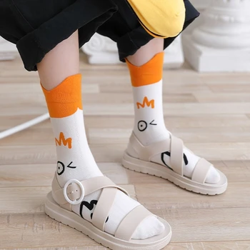 Новые носки Повседневные носки-лодочки с рисунком мультяшной утки, высокие носки до щиколотки