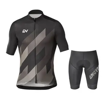 Новый 2022 ENCYMO Черный Мужской Велоспорт Джерси Летний Комплект с коротким рукавом Майо Шорты Велосипедная одежда Спортивная Одежда Рубашка Одежда Костюм