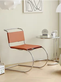 Обеденный стул из нержавеющей скандинавской стали, минималистичный Без подлокотника И простой антикварной современной мебели, диван в спальне для дома