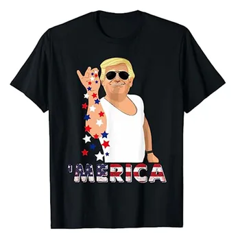 Патриотическая футболка Trump Bae 4 июля, День свободы Америки, Забавная поддержка фанатов Трампа, графические футболки, юмористическая политическая одежда