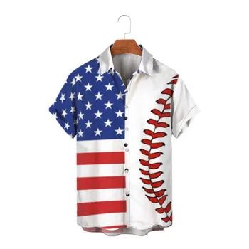 Пляжная одежда с принтом, мужской повседневный спортивный мяч, пляжная рубашка с цветочным принтом, рубашка с короткими рукавами, уличная одежда в винтажном стиле