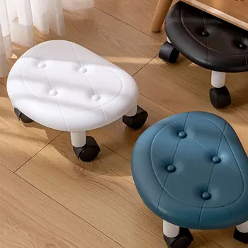 Портативная мини-легкая подвижная скамейка с колесом для входа в гостиную, подставка для ног, стул, Практичные подарки для мамы