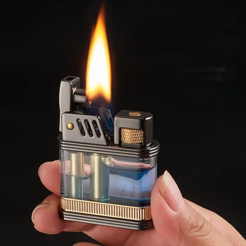 Прозрачная металлическая керосиновая зажигалка Zorro Retro для склада нефтепродуктов, оригинальная масляно-бензиновая сигарета, шлифовальный круг, Ветрозащитная зажигалка