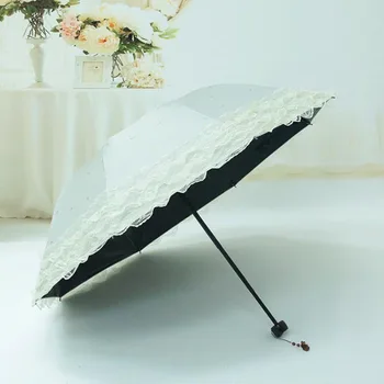 Прочные зонты Кружевной ветрозащитный зонт Sunny Rainny Складной зонт Princess с защитой от дождя