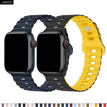 Ремешок URVOI для Apple Watch серии 8 7 6 SE5432 Прочный силиконовый ремешок для iWatch Мягкого дизайна удобный красочный браслет-петля