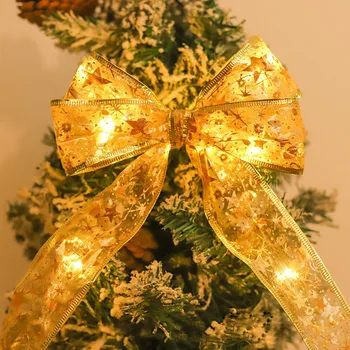 Рождественские украшения Светодиодные фонари, разноцветные гирлянды, ленты, рождественские елки, шелковые украшения, банты, рождественские подвески