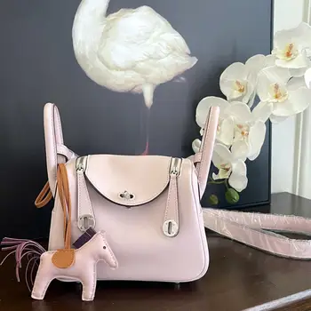 Роскошная упаковка ручной работы mini doctor 19 см, высококачественная французская сумка tc с наклоном на одно плечо, розово-фиолетовая кожа