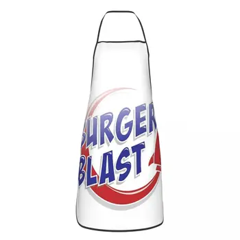 Свободный фартук с логотипом Burger Blast, Фартук без рукавов, Домашняя кухня, стол для уборки шеф-повара, Кухонный нагрудник для женщин и мужчин