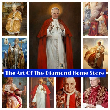 Святой Папа Иоанн Павел II 5D DIY AB Алмазная Живопись Вышивка Католические Иконы Вышивка Крестом Мозаичная Картина Ручной Работы Домашний Декор