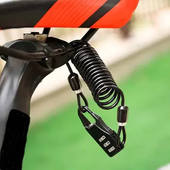 Скутер, велосипедный противоугонный замок для шлема, цепочка, кабель безопасности, замок с 3-значной комбинацией паролей, мини-велосипедный замок