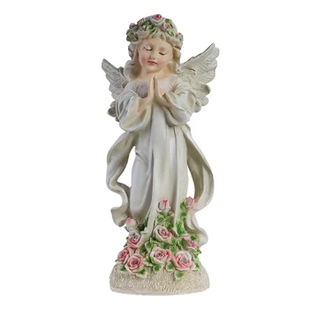 Солнечная декоративная статуя Молитвенного Ангела, Водонепроницаемая смола, фигурки молящегося Ангела, поделки, Праздничные подарки, домашний декор для садовой лужайки