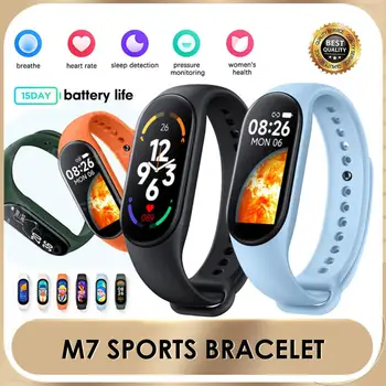 Спортивные магнитные наручные часы Фитнес-трекер Для мужчин и женщин для Mi Band 7 Смарт-часы, умный браслет, мода для измерения артериального давления