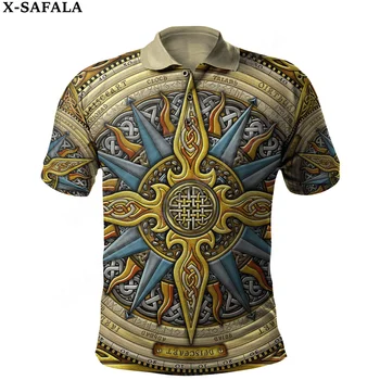 Татуировка Odin Viking Символ Ворона, футболка поло с 3D принтом, мужская верхняя рубашка с короткими рукавами, повседневная Новая летняя модная одежда, Спортивные костюмы-1