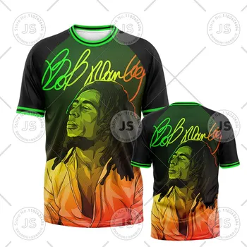 Футболки Bob Marley, уличные рубашки с 3D-принтом, круглый вырез, Трендовый рок-стиль, мужская дышащая одежда для пляжных путешествий с короткими рукавами 6xl