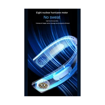 Шейный Вентилятор Электрический Беспроводной ВЕНТИЛЯТОР USB Перезаряжаемый Мини-Вентилятор Охлаждения Безлопастного Немого Шейного Вентилятора, Белый
