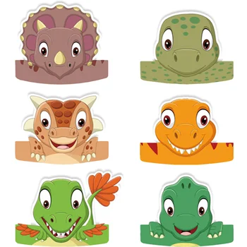 Шляпа динозавра на день рождения, Бумажные шляпы, сувениры для детских вечеринок, головные уборы, украшения для детей