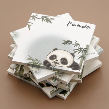 блокнот Kawaii Panda объемом 50 листов, стикеры для изучения сообщений, Эстетические Канцелярские принадлежности, Офисные аксессуары, Скрапбукинг